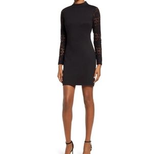Lulu's Little black dress with lace sleeves